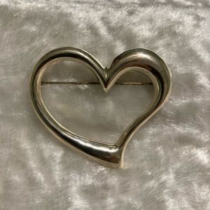 ☘️VTG SU 925 Thailand Silver Heart Brooch